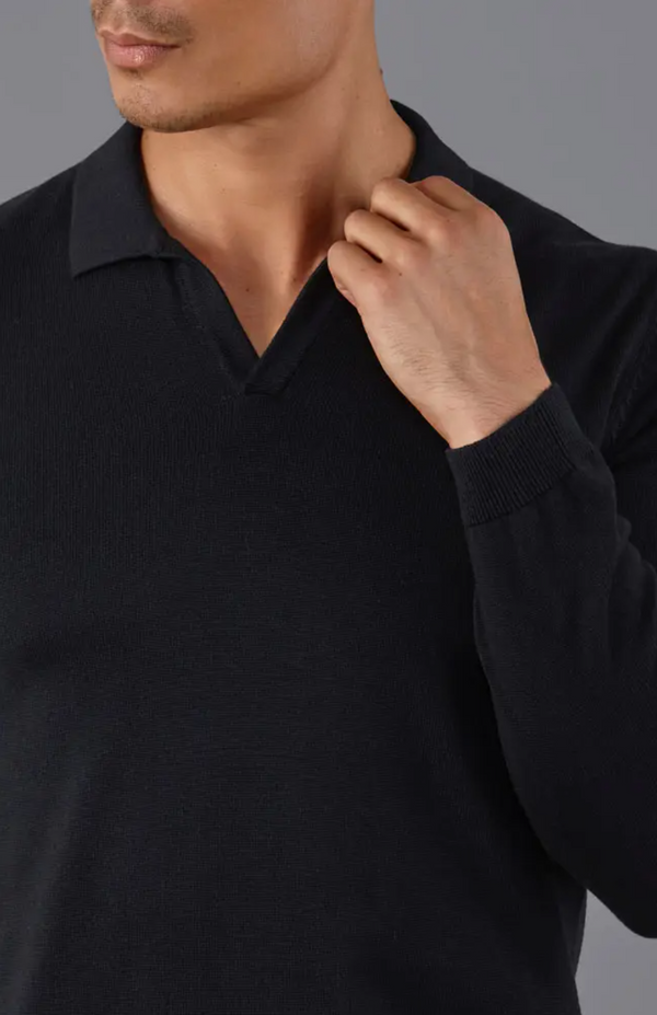 Buttonless Polo Long Sleeve Shirt