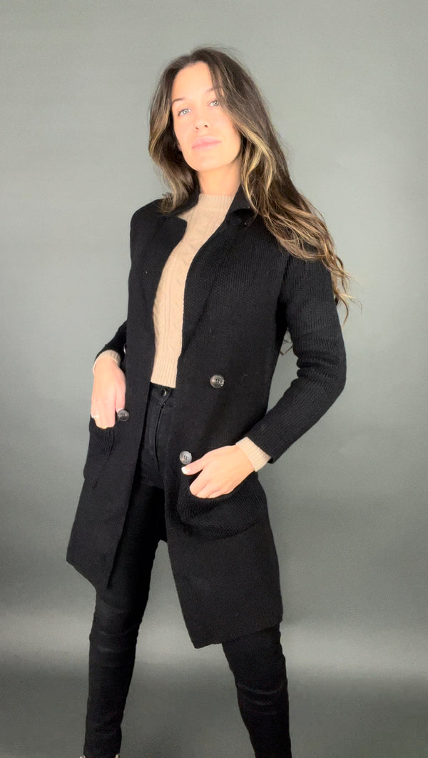 Just A Sweater Coat With Pockets-Black